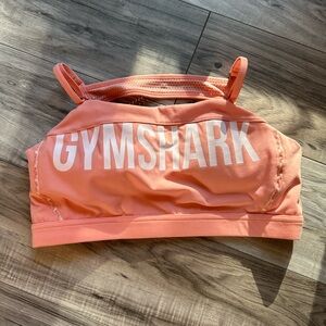 Gymshark Sports Bra in Peach with Removable Cup Pads Crop Top Size Large